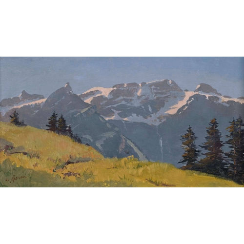 CHARLES PARISOD : Berglandschaft im Sommer (DOBIASCHOFSKY AUKTIONEN AG)