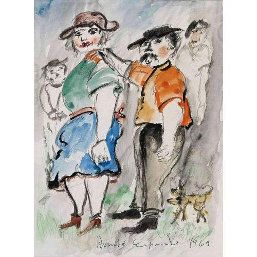 ROMOLO ESPOSITO : Paar mit Hund (DOBIASCHOFSKY AUKTIONEN AG)