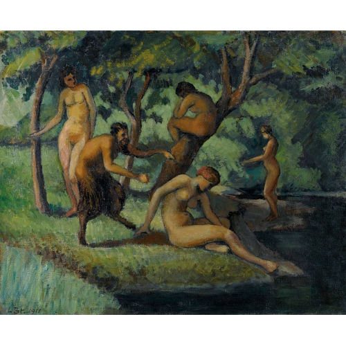 LEO STECK : 'Faun mit Nymphen' (DOBIASCHOFSKY AUKTIONEN AG)