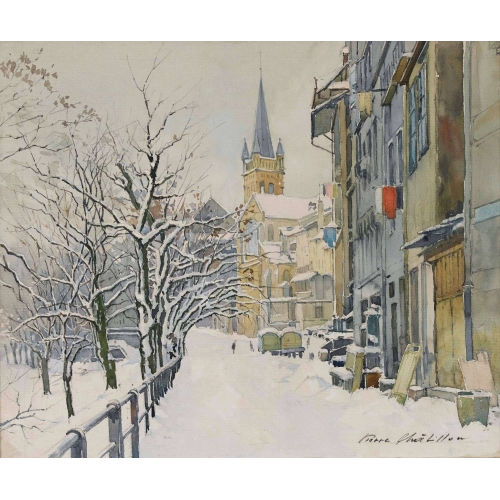 PIERRE CH�TILLON : Winterliche Brunngasshalde in Bern (DOBIASCHOFSKY AUKTIONEN AG)
