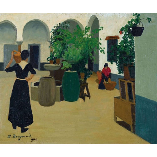 MARIUS BORGEAUD : 'Cour espagnole' (DOBIASCHOFSKY AUKTIONEN AG)