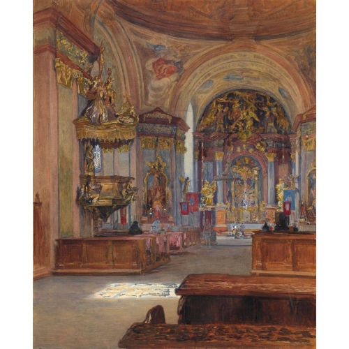 FERDINAND KRUIS : Inneres der Wallfahrtskirche Maria Taferl (DOBIASCHOFSKY AUKTIONEN AG)
