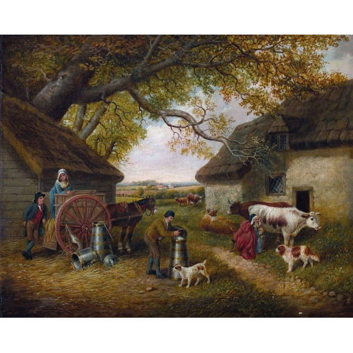 GEORGE MORLAND : Herbstliche Bauernhofszene (DOBIASCHOFSKY AUKTIONEN AG)