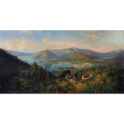 AMBROGIO PREDA : Lugano vista da Cureggia (DOBIASCHOFSKY AUKTIONEN AG)