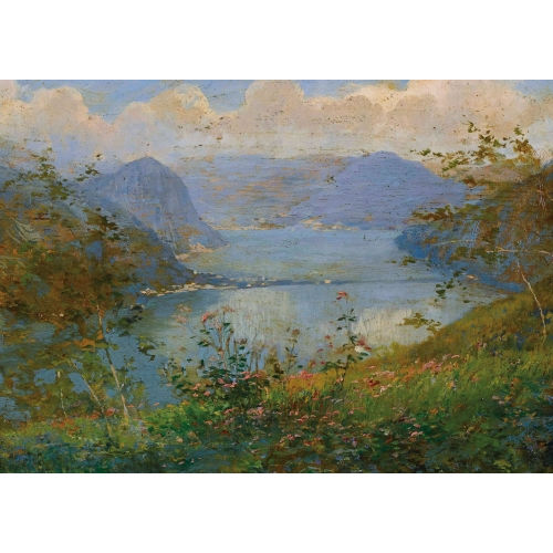 GIOACHINO GALBUSERA : Il Lago di Lugano dal Monte San Giorgio (DOBIASCHOFSKY AUKTIONEN AG)