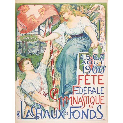 CHARLES L′EPLATTENIER : '1900 F�te F�d�rale de Gymnastique La Chaux-de-Fonds' (DOBIASCHOFSKY AUKTIONEN AG)
