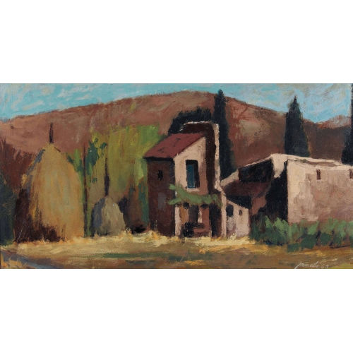 JEANNE) JANEB� (EIGTL. BARRAUD-PELLET : Landschaft in der Provence mit Mas (DOBIASCHOFSKY AUKTIONEN AG)