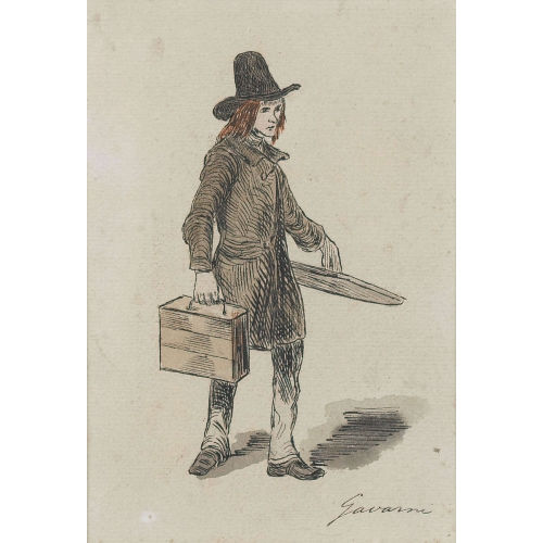 PAUL (EIGTL. CHEVALIER GAVARNI : Mann mit Hut und Koffer (DOBIASCHOFSKY AUKTIONEN AG)