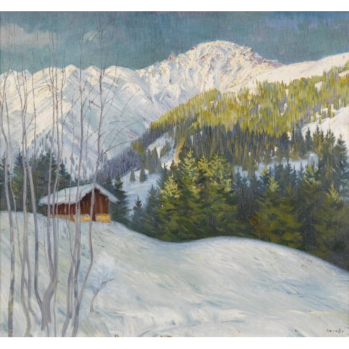 MARCUS JACOBI : Sonniger Wintermorgen im Gebirge (DOBIASCHOFSKY AUKTIONEN AG)