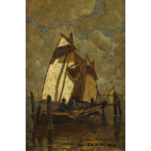 LUDWIG DILL : Segelboot im Hafen (DOBIASCHOFSKY AUKTIONEN AG)