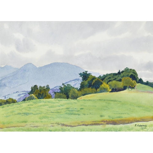 PLINIO COLOMBI : Landschaft mit Niederhorn (DOBIASCHOFSKY AUKTIONEN AG)
