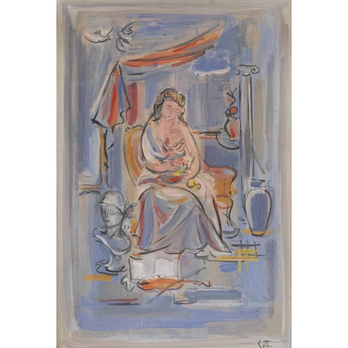 CARLO COTTI : Antikes Interieur mit G�ttin Demeter (DOBIASCHOFSKY AUKTIONEN AG)