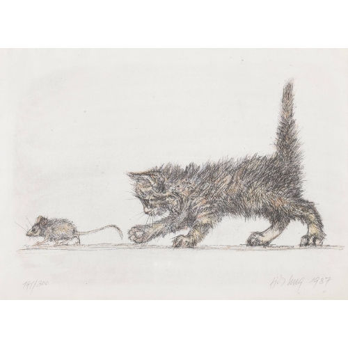 FRITZ HUG : Katze und Maus (DOBIASCHOFSKY AUKTIONEN AG)