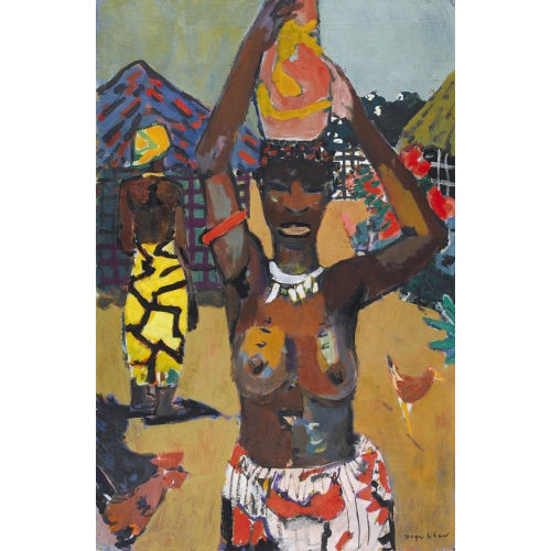 HANS JEGERLEHNER : Afrikanerin mit Krug auf dem Kopf (DOBIASCHOFSKY AUKTIONEN AG)