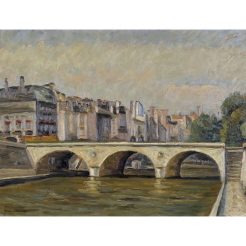 ANTON ENDER : Seinepartie in Paris mit Br�cke (DOBIASCHOFSKY AUKTIONEN AG)
