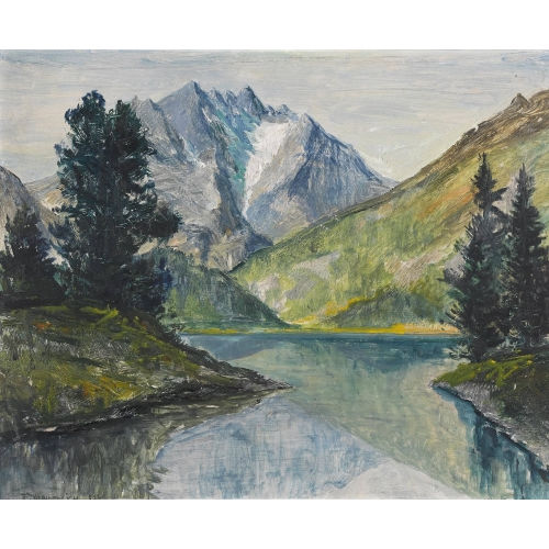 EDMUND WUNDERLICH : 'Cavlocciosee bei Maloja' (DOBIASCHOFSKY AUKTIONEN AG)