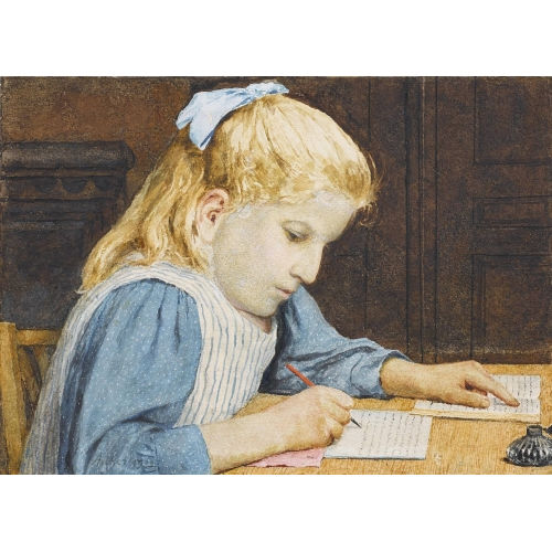 ALBERT ANKER : 'M�dchen bei den Hausaufgaben' (DOBIASCHOFSKY AUKTIONEN AG)