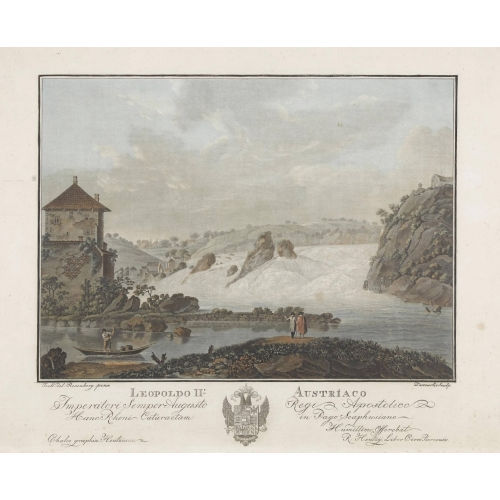 FRIEDRICH ROSENBERG : Der �sterreichische Kaiser Leopold II. zu Besuch am Rheinfall bei Neuhausen (DOBIASCHOFSKY AUKTIONEN AG)