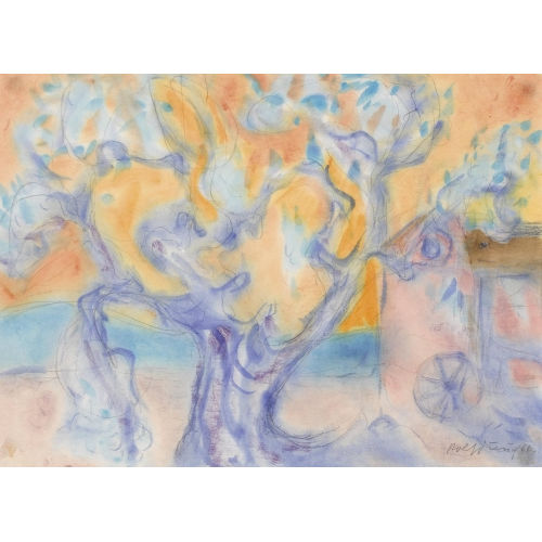 ROLF D�RIG : Landschaft mit Olivenbaum und Haus (DOBIASCHOFSKY AUKTIONEN AG)