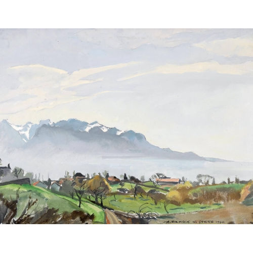 ALEXANDRE BENOIS DI STETTO : Herbstliche Genferseelandschaft (DOBIASCHOFSKY AUKTIONEN AG)