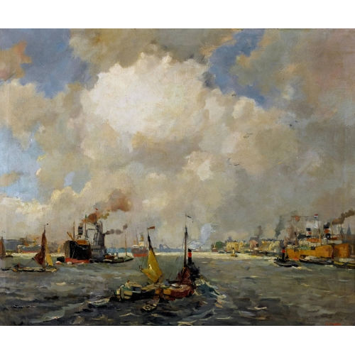 HENDRIK PIETER GROEN : Schiffe auf der Maas (DOBIASCHOFSKY AUKTIONEN AG)