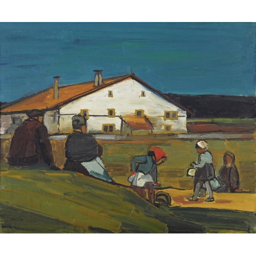 ALBERT SCHNYDER : 'Devant la ferme' (DOBIASCHOFSKY AUKTIONEN AG)