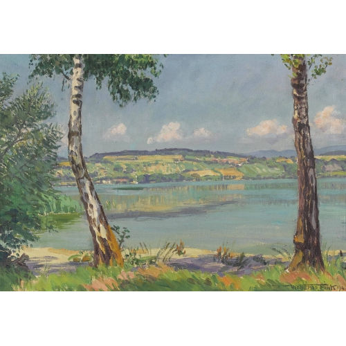 WALDEMAR THEOPHIL FINK : 'Sommertag am Murtensee' (DOBIASCHOFSKY AUKTIONEN AG)