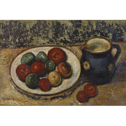 ALFREDO CINI : Stillleben mit Kernobst und Krug (DOBIASCHOFSKY AUKTIONEN AG)