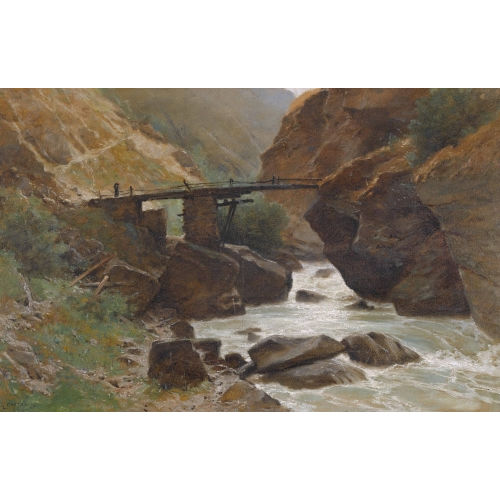 GUSTAVE EUG�NE CASTAN : 'Un pont � Stalden' (DOBIASCHOFSKY AUKTIONEN AG)