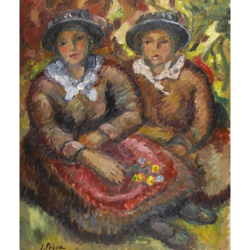 ANDR� JULIEN PRINA : 'Les deux valaisannes' (DOBIASCHOFSKY AUKTIONEN AG)