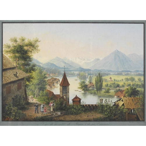 JOHANN LUDWIG BLEULER : 'Vue de la ville de Thoun & de ses environs' (DOBIASCHOFSKY AUKTIONEN AG)