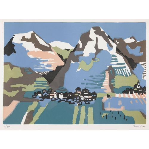 HANS JEGERLEHNER : Walliser Bergdorf (DOBIASCHOFSKY AUKTIONEN AG)