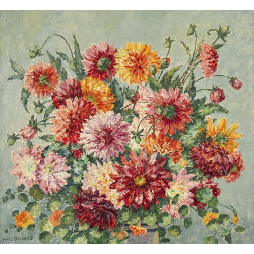 FRITZ OSSWALD : Chrysanthemenstrauss (DOBIASCHOFSKY AUKTIONEN AG)