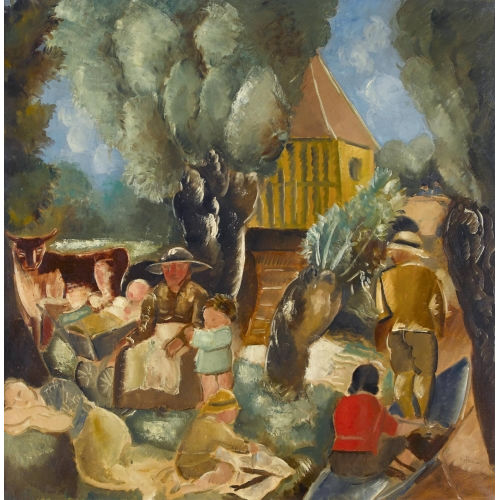 CHARLES GEORGES DUFRESNE : Rastende Familie am Fluss (DOBIASCHOFSKY AUKTIONEN AG)