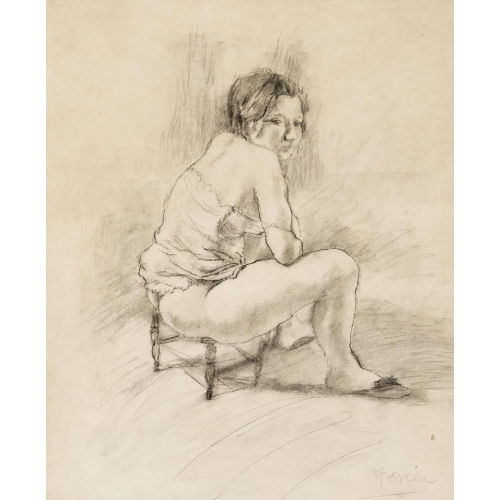 JULES PASCIN : Femme accroupie (DOBIASCHOFSKY AUKTIONEN AG)