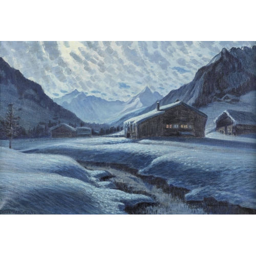 WALDEMAR THEOPHIL FINK : 'Mondnacht bei Gstaad' (DOBIASCHOFSKY AUKTIONEN AG)