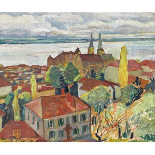 EDMOND BILLE : Vue sur Neuch�tel (DOBIASCHOFSKY AUKTIONEN AG)