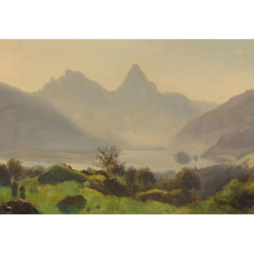 JEAN PHILIPPE GEORGE-JULLIARD : Blick auf die Mythen mit dem Lauerzersee (DOBIASCHOFSKY AUKTIONEN AG)