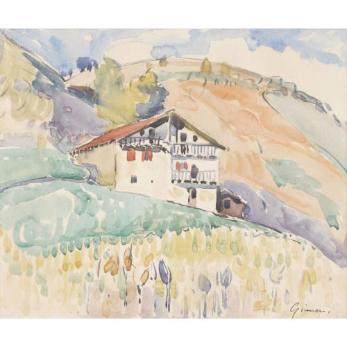 WILHELM GIMMI : Bauernhaus in der B�ndner Herrschaft (DOBIASCHOFSKY AUKTIONEN AG)