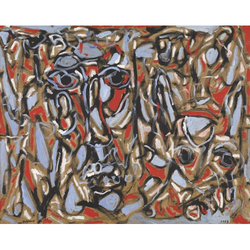 PHILIPPE VISSON : Abstraction avec visages (DOBIASCHOFSKY AUKTIONEN AG)