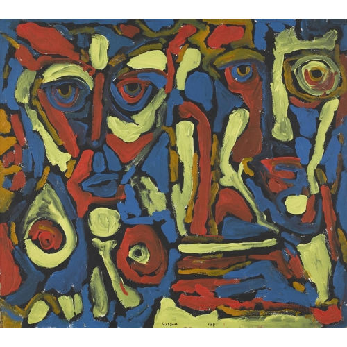 PHILIPPE VISSON : Composition aux visages (DOBIASCHOFSKY AUKTIONEN AG)