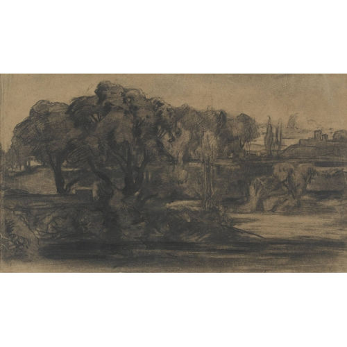 BARTH�LEMY MENN : Italienische Landschaft mit Baumgruppe und Schloss (DOBIASCHOFSKY AUKTIONEN AG)