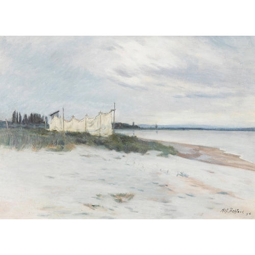 ALFRED REHFOUS : Sandstrand mit Fischernetzen (DOBIASCHOFSKY AUKTIONEN AG)