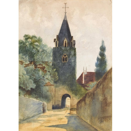 FERDINAND HODLER : Die Kirche von La Tour-de-Peilz (DOBIASCHOFSKY AUKTIONEN AG)