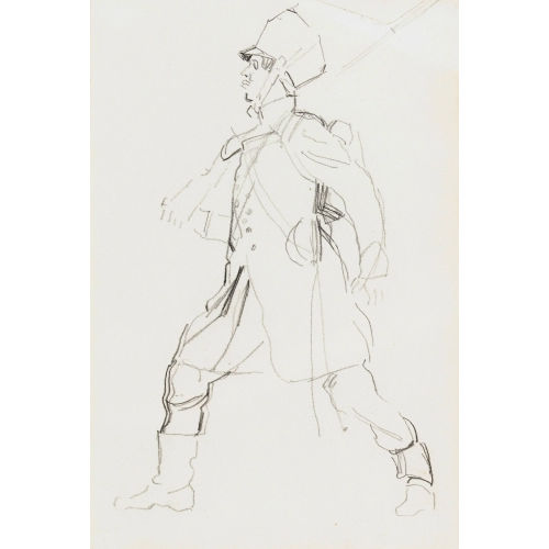 FERDINAND HODLER : Figurenstudie zu 'Aufbruch der Jenenser Studenten zum Freiheitskampf 1813' (DOBIASCHOFSKY AUKTIONEN AG)