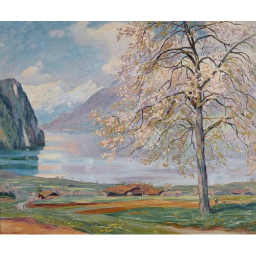 HANS WIDMER : Fr�hlingslandschaft am See (DOBIASCHOFSKY AUKTIONEN AG)