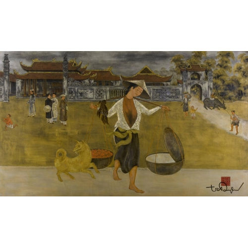 TRAN PHUC DUYEN : Palastanlage in Vietnam mit Marktfrau (DOBIASCHOFSKY AUKTIONEN AG)