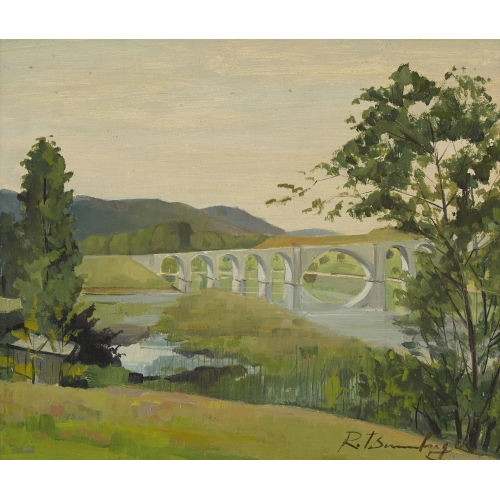 ROBERT BAUMBERGER : Flusslandschaft mit Br�cke (DOBIASCHOFSKY AUKTIONEN AG)