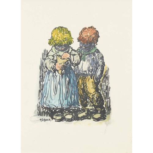 KARL SCHENK : Kinderpaar mit T�te (DOBIASCHOFSKY AUKTIONEN AG)