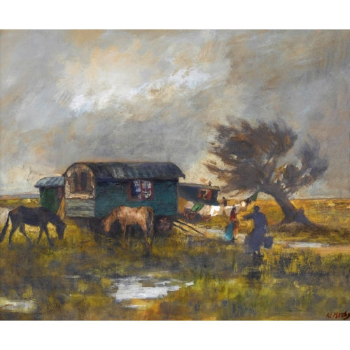 WALTER KREBS : 'Zigeuner in der Camargue' (DOBIASCHOFSKY AUKTIONEN AG)